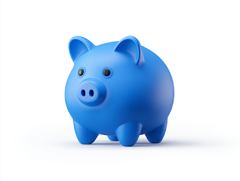 3D Blue Piggy Bank for Gen Z Savings
