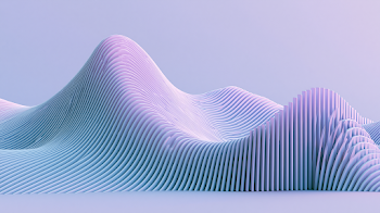 Abstract 3D Wave Sculpture in Lavender and Blue