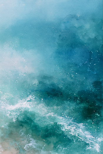 Abstract Water Texture with Watercolor Stains