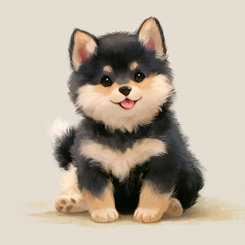 Adorable Black and Tan Shiba Inu Puppy