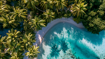 Aerial View of a Tropical Lagoon