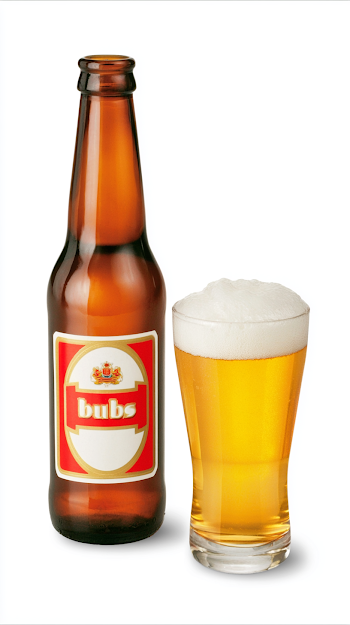 Amber Glass Beer Bottle and Golden Lager in Tumbler