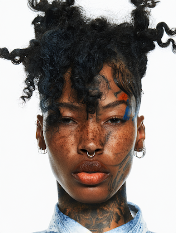 Bold Portrait of a Young Black Female with Unique Style