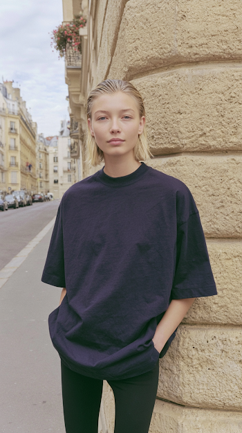 Candid Trendy Street Style of Young Blonde Woman