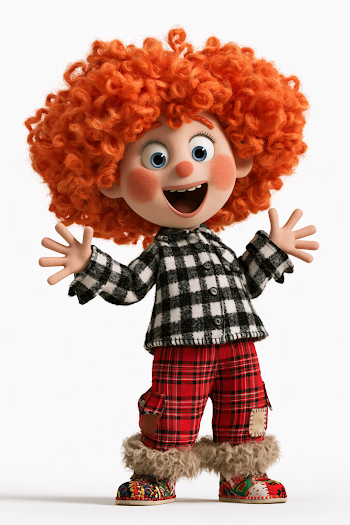 Cheerful Scandinavian Folk Art Inspired Character