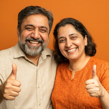 Cheerful South Asian Couple Celebrating