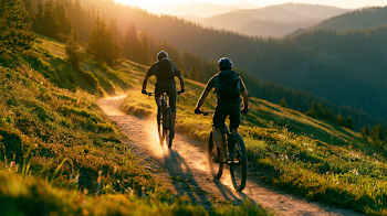 Cinematic Mountain Biking Adventure at Golden Hour