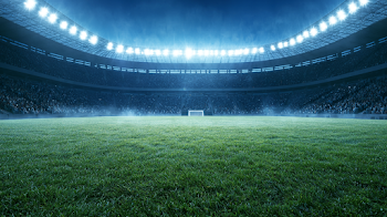 Cinematic Night View of an Empty Soccer Stadium