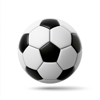 Classic Black and White Soccer Ball on White Background