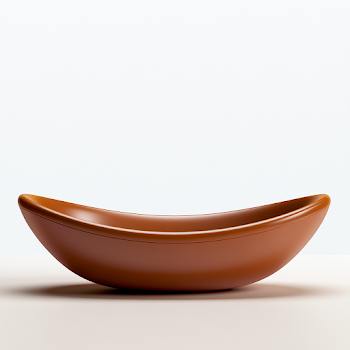 Claymorphic 3D Illustration of a Brown Wooden Boat