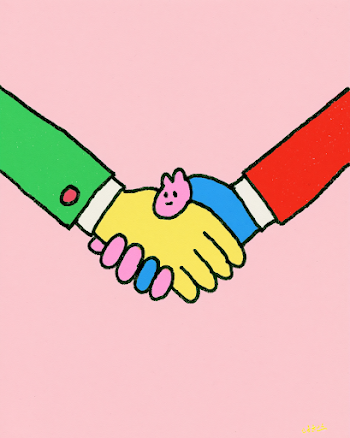 Colorful Friendship Handshake