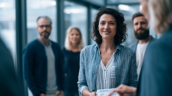 Confident Business Professional Presenting Financial Insights