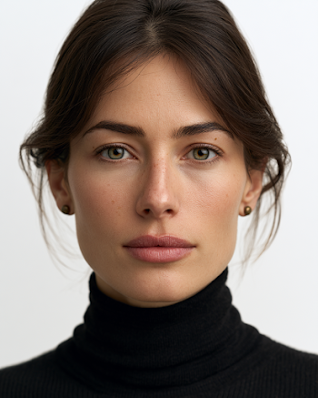 Contemplative Beauty Portrait of a Woman with Mixed Heritage