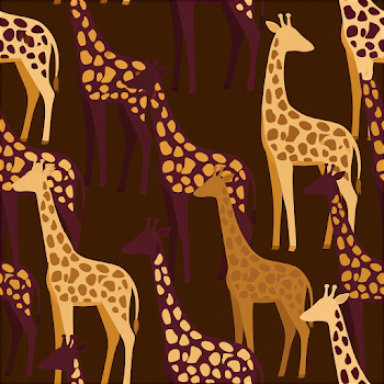 Contemporary Seamless Giraffe Pattern with Floral Accents