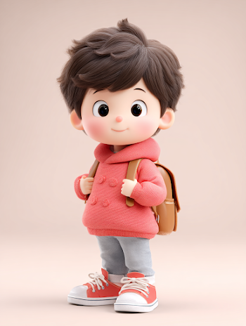 Cute 2-Year-Old Japanese Boy Cartoon