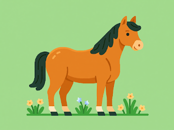 Cute Cartoon Horse Illustration