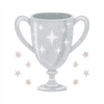 Cute Silver Trophy Cup Illustration for Music Recital Award