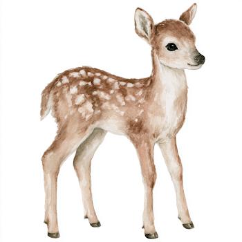 Delicate Watercolor Fawn Illustration