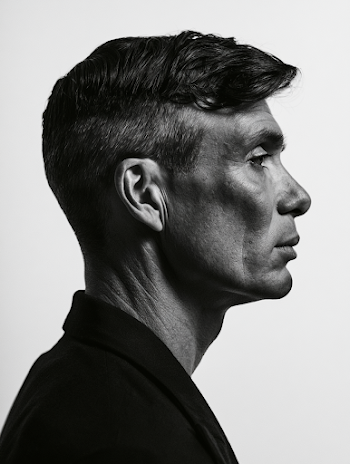 Dramatic Black-and-White Profile Portrait of a Middle-Aged Man