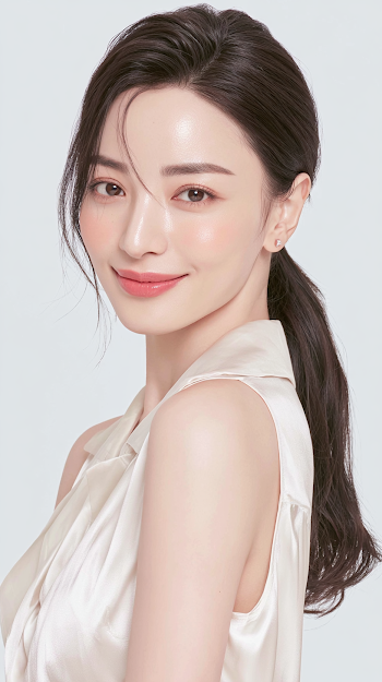 Elegant Beauty Portrait of a Young East Asian Woman