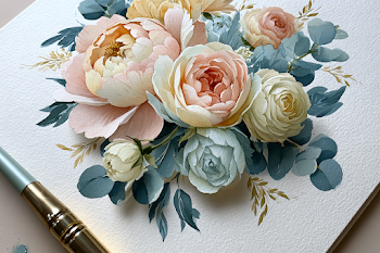 Elegant Hand-Painted Watercolor Floral Arrangement