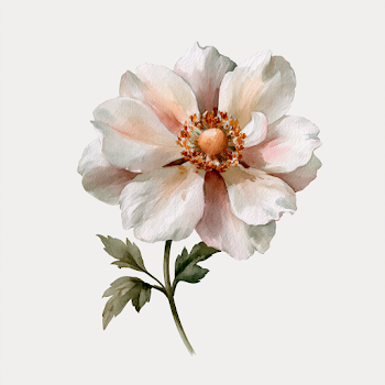 Elegant Japanese Anemone Watercolor Clipart