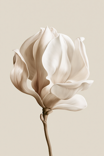 Elegant Magnolia Blossom in Soft Ivory Tones
