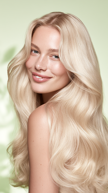 Elegant Portrait of a Model with Icy Blonde Hair