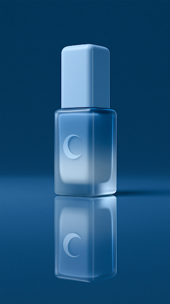 Elegant Powder-Blue Nail Polish Bottle