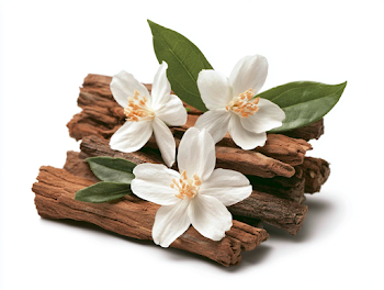 Elegant Still Life of Jasmine Blossoms on Wood