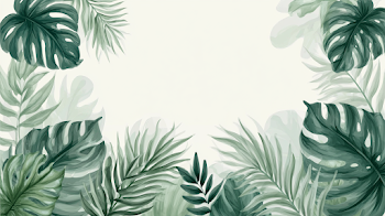 Elegant Tropical Foliage Botanical Banner