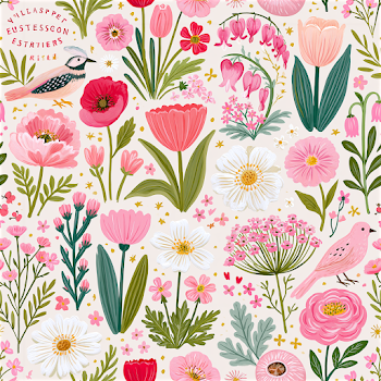 Elegant Watercolor Spring Floral Seamless Pattern
