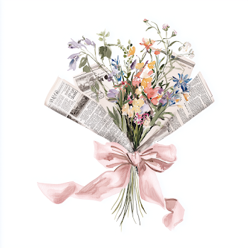 Elegant Wildflower Bouquet Watercolor Illustration