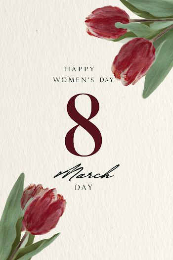 Elegant Women's Day Card with Watercolor Tulips