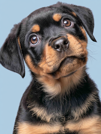 Endearing Close-Up of a Young Rottweiler Puppy