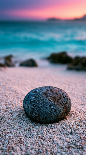Ethereal Basalt Pebble at Pigeon Island Shore