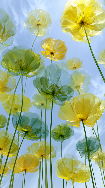 Ethereal Towering Flowers in a Dreamlike Garden