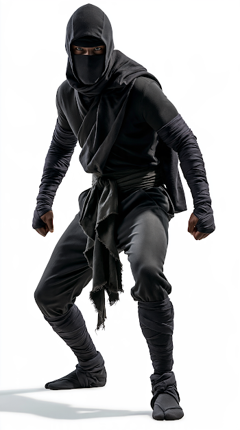 Fierce Japanese Ninja Warrior Portrait