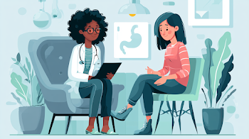Friendly Doctor-Patient Consultation on Stomach Health in a Modern Clinic