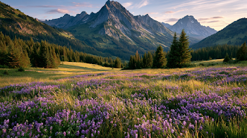 Golden Hour in a Wildflower Meadow
