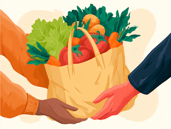 Grocery Handoff Illustration