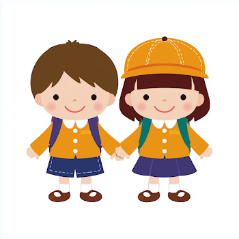 Happy Preschool Kids Holding Hands