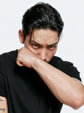 Intense Portrait of Young East Asian Man