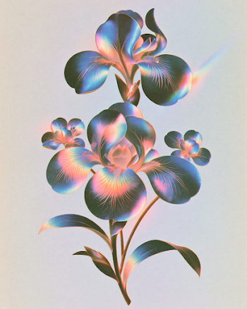 Intricate Mother-of-Pearl Iris Floral Design