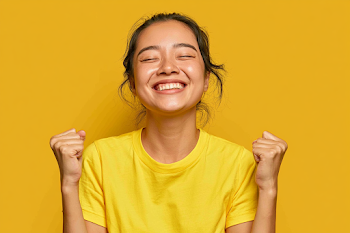 Joyful Celebration Portrait of a Young Woman