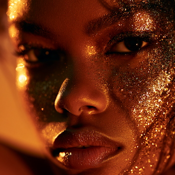 Luminous Beauty: African Woman with Gold Dust