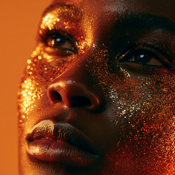 Luminous Portrait of an African Woman with Gold Dust