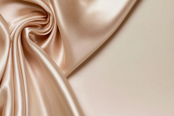Luxurious Champagne Beige Silk Satin Fabric Close-Up