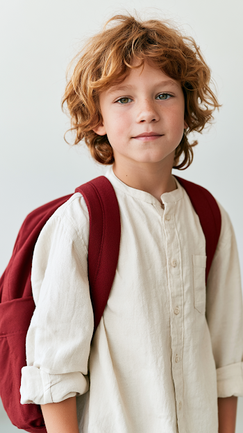 Minimalist Back to School Portrait of Child