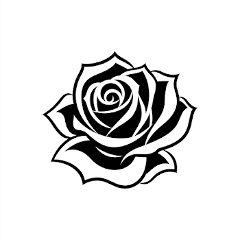Minimalist Black and White Rose Logo